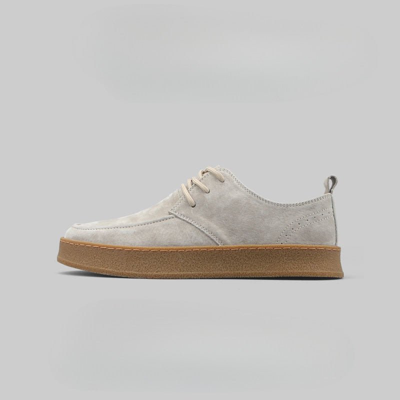 Zapatos Casuales para Hombre de Gamuza con Cordones y Suela de Goma