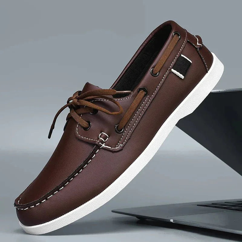 Mocasines de Lona para Hombre Estilo Slip-On con Suela de Goma y Puntera Redonda