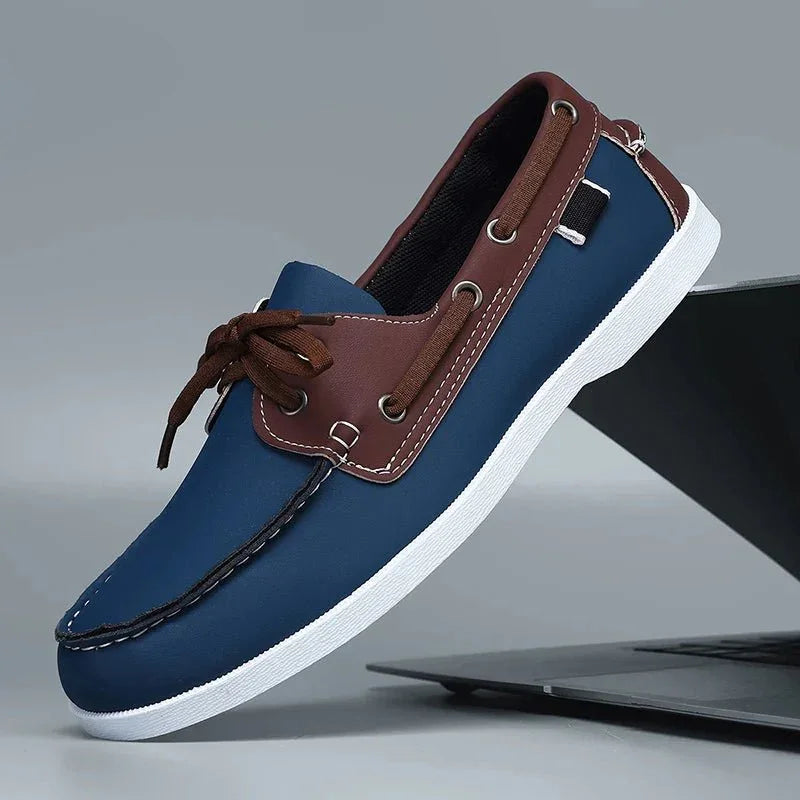 Mocasines de Lona para Hombre Estilo Slip-On con Suela de Goma y Puntera Redonda